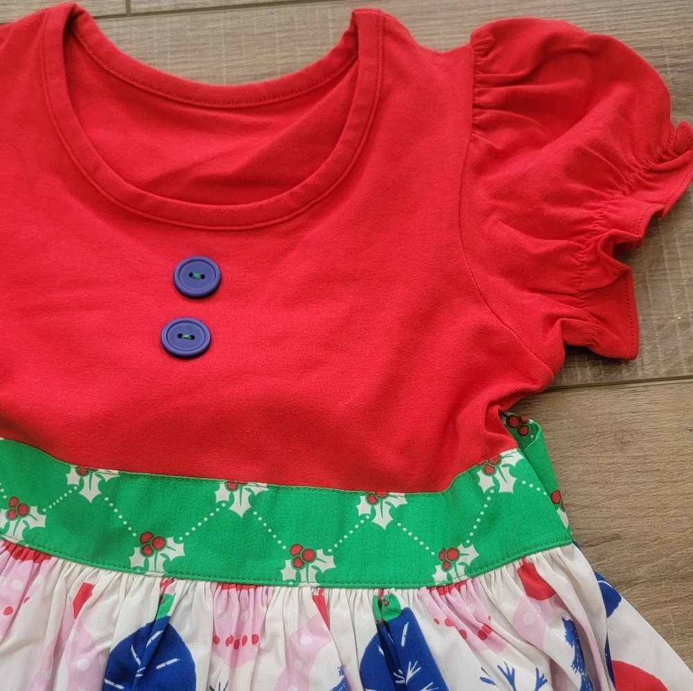 NEW Eleanor Rose Size 5-6 Rhonda Puff Sleeve Girls' Top Deck The Halls Ornament